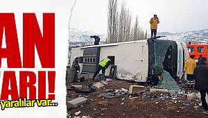 Yolcu otobüsü devrildi