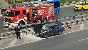 Tuzcuoğlu kavşağında araç yangını