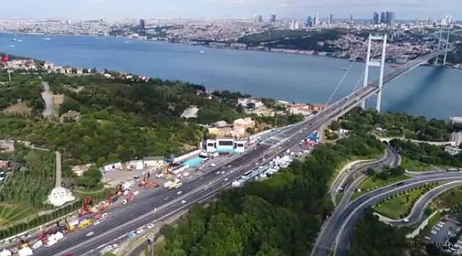 15 Temmuz Şehitler Köprüsü'nde son hazırlıklar havadan görüntülendi