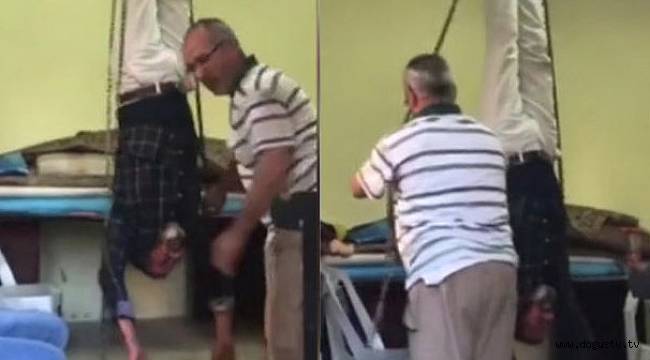 Ayaklarından tavana asıp...