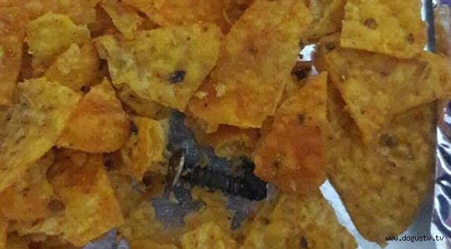 Cips poşeti içinden vida çıktı