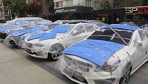 Galericilerden kilimli, paspaslı, ambalajlı dolu önlemi