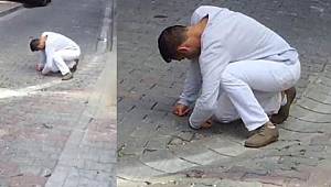 Sokak ortasında bu şekilde görüntülendi