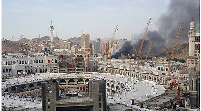 Kabe'nin genişletme çalışmaları sırasında yangın çıktı