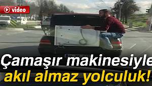 Bagajda çamaşır makinesiyle akıl almaz yolculuk kamerada