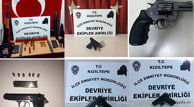 Kızıltepe'de ABD ve İtalyan menşeli tabancalar ele geçirildi