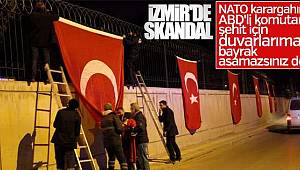 Şehit için asılan bayrak NATO komutanını rahatsız etti