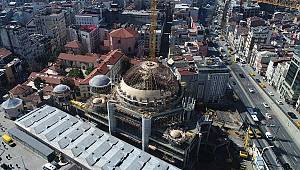 Taksim Camii inşaatındaki son durum havadan görüntülendi