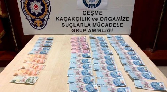 Çeşme'de sahte paraya 2 gözaltı