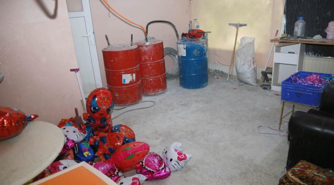 Güzellik merkezinde kaçak balon üretenlere operasyon