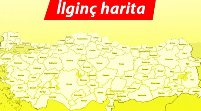 İlginç harita... Bayburt, Burdur ve Çankırı ilk sırada