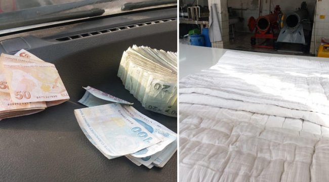 Yorganı yıkamaya verdiler! İçinden deste deste para çıktı