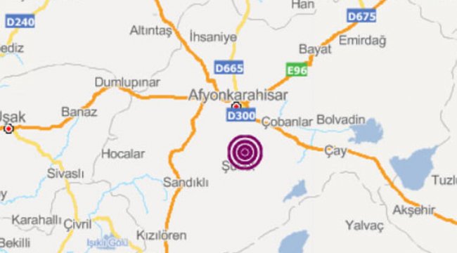 Afyonkarahisar'da 3.5 büyüklüğünde deprem