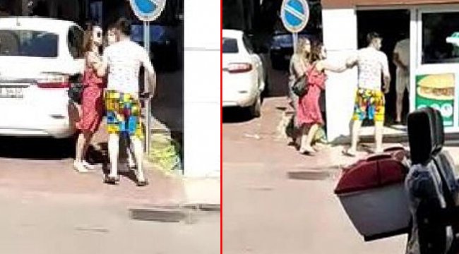 Tartıştığı erkek arkadaşına kafa attı