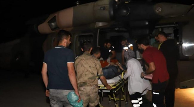Beyin kanaması geçiren kişi, askeri helikopterle hastaneye ulaştırıldı