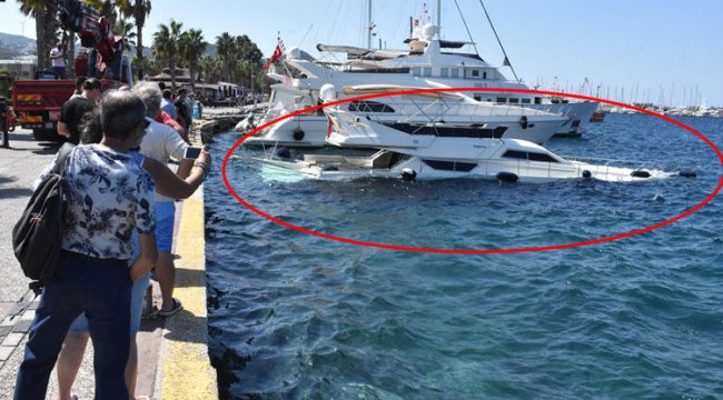 Bodrum'da lüks yat böyle battı!