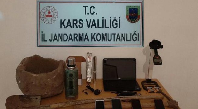 Kars'ta kaçak kazı yapan 7 kişiye suç üstü