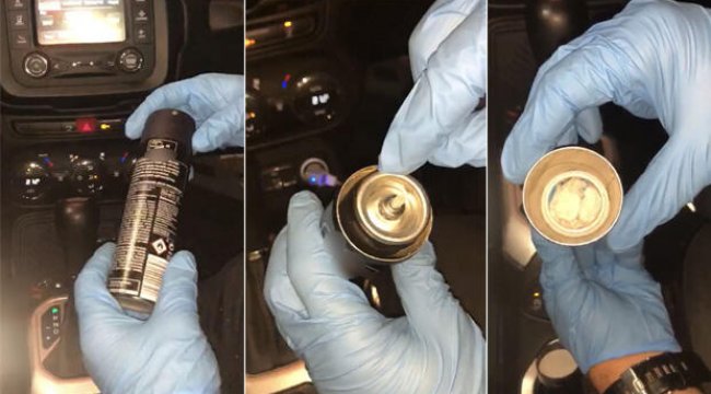 Polis deodorant şişesinin ağırlığından şüphelenince...