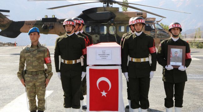 Kazada şehit olan asker, törenle uğurlandı