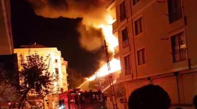 Ümraniye'de korkutan yangın