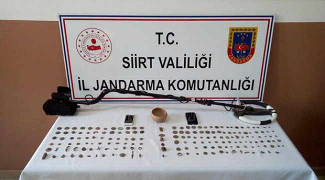 Siirt'te 143 sikke ve tarihi objeler ele geçirildi