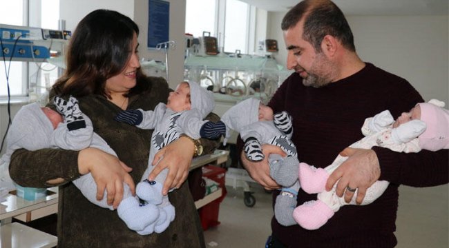 6 yıldır evlat hasreti çekiyorlardı... Dördüz sevinci!