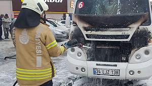 Beylikdüzü'nde öğrenci servisinde yangın