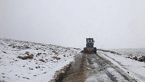 Nusaybin'de kardan dolayı kapanan yollar temizleniyor