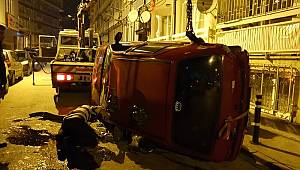 Bursa'da alkollü sürücü takla atan otomobilden yara almadan kurtuldu