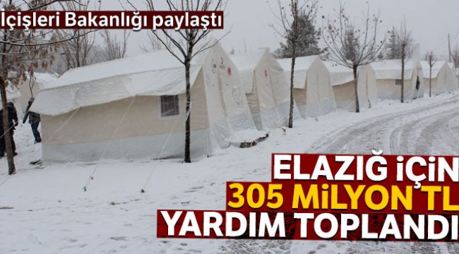 İçişleri’nden Elazığ depremine ilişkin iyileştirme çalışmaları hakkında paylaşım
