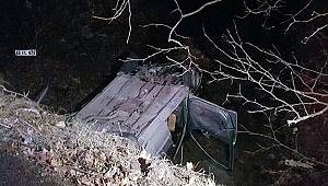 Kontrolden çıkan otomobil köprüden uçtu