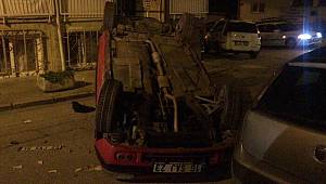 Kontrolden çıkan otomobil takla attı: 1 yaralı