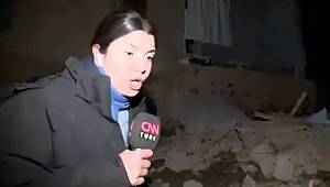 Muhabir canlı yayında depreme yakalandı