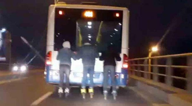 Patenli gençlerden tehlikeli yolculuk
