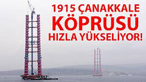 1915 Çanakkale Köprüsü hızla yükselmeye devam ediyor