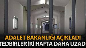 Adalet Bakanlığı, ceza infaz kurumlarında Covid-19’a karşı alınan tedbirleri iki hafta uzattı