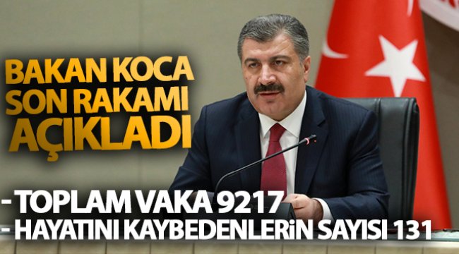 Bakan Koca son rakamı açıkladı! Bugünkü vaka sayısı 1815, vefat sayısı 23