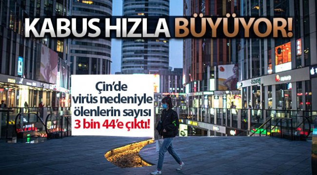 Çin'de korona virüsü nedeniyle ölü sayısı 3 bin 44'e çıktı