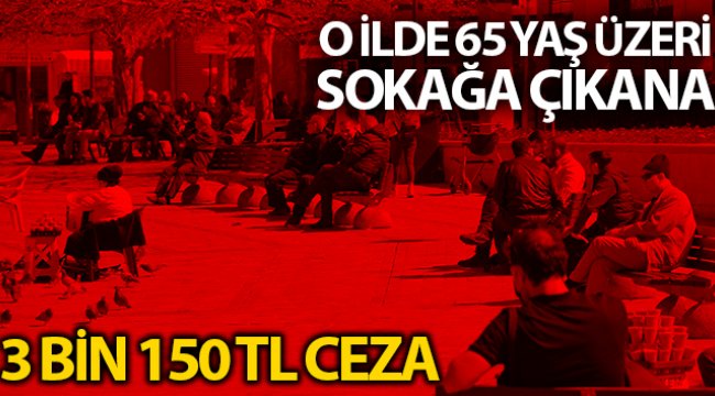 Erzincan’da 65 yaş üzeri keyfi dışarı çıkana 3 bin 150 TL ceza