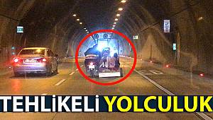 Kağıthane Tüneli’nde tehlikeli yolculuk