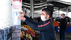 Kırşehir Belediyesi, halkın ortak kullanım alanlarına dezenfektan makinesi koydu