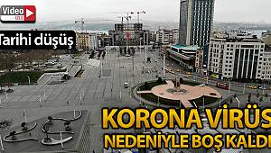 Korona virüs salgını nedeniyle Taksim ve İstiklal Caddesi boş kaldı