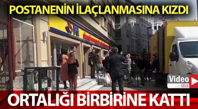 Postanenin ilaçlanmak için kapatılmasına kızan şahıs ortalığı birbirine kattı