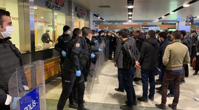 Uçuşlar iptal edilince gerginlik çıktı
