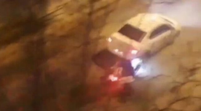 Arnavutköy'de dehşet anları: Tartıştığı kuryeyi otomobille metrelerce sürükledi