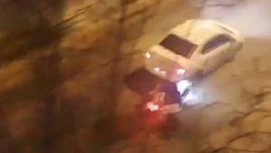 Arnavutköy'de dehşet anları: Tartıştığı kuryeyi otomobille metrelerce sürükledi
