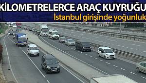 Kocaeli-İstanbul sınırında kilometrelerce araç kuyruğu oluştu