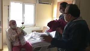 Koronavirüsü yenen 3 hasta, çiçek ve alkışlarla taburcu edildi