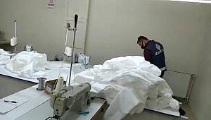  Maltepe 'de kaçak üretilen tulumlara zabıta baskını