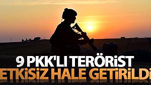 MSB duyurdu: 9 PKK'lı terörist etkisiz hale getirildi